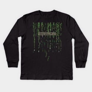 Matrix System Failure - Ugly Sweater Stitch Pattern Kids Long Sleeve T-Shirt